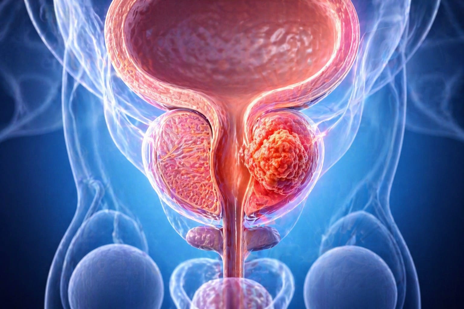 Tumor en la próstata representando cáncer de próstata